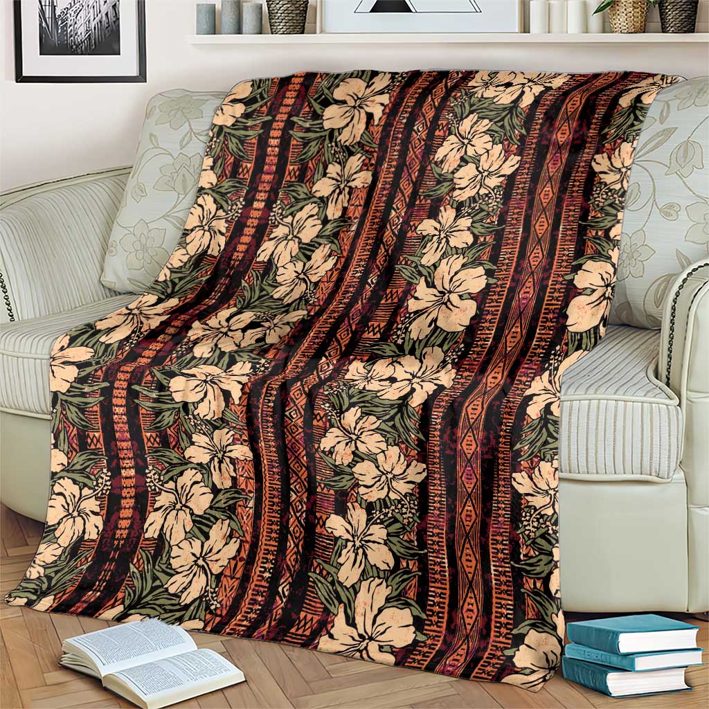 Hawaii Hibiscus Blanket Retro Style - Polynesian Pride