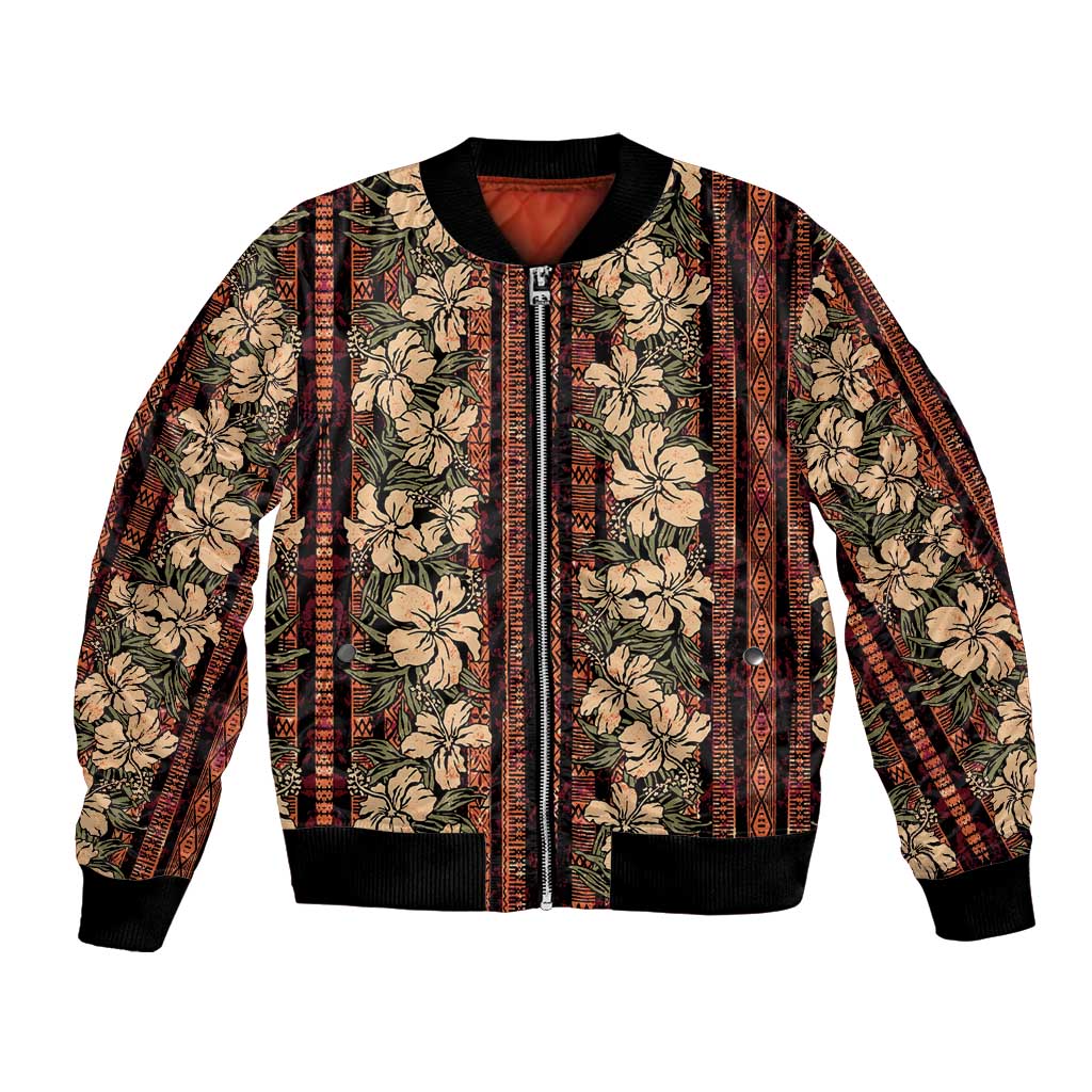 Hawaii Hibiscus Bomber Jacket Retro Style - Polynesian Pride