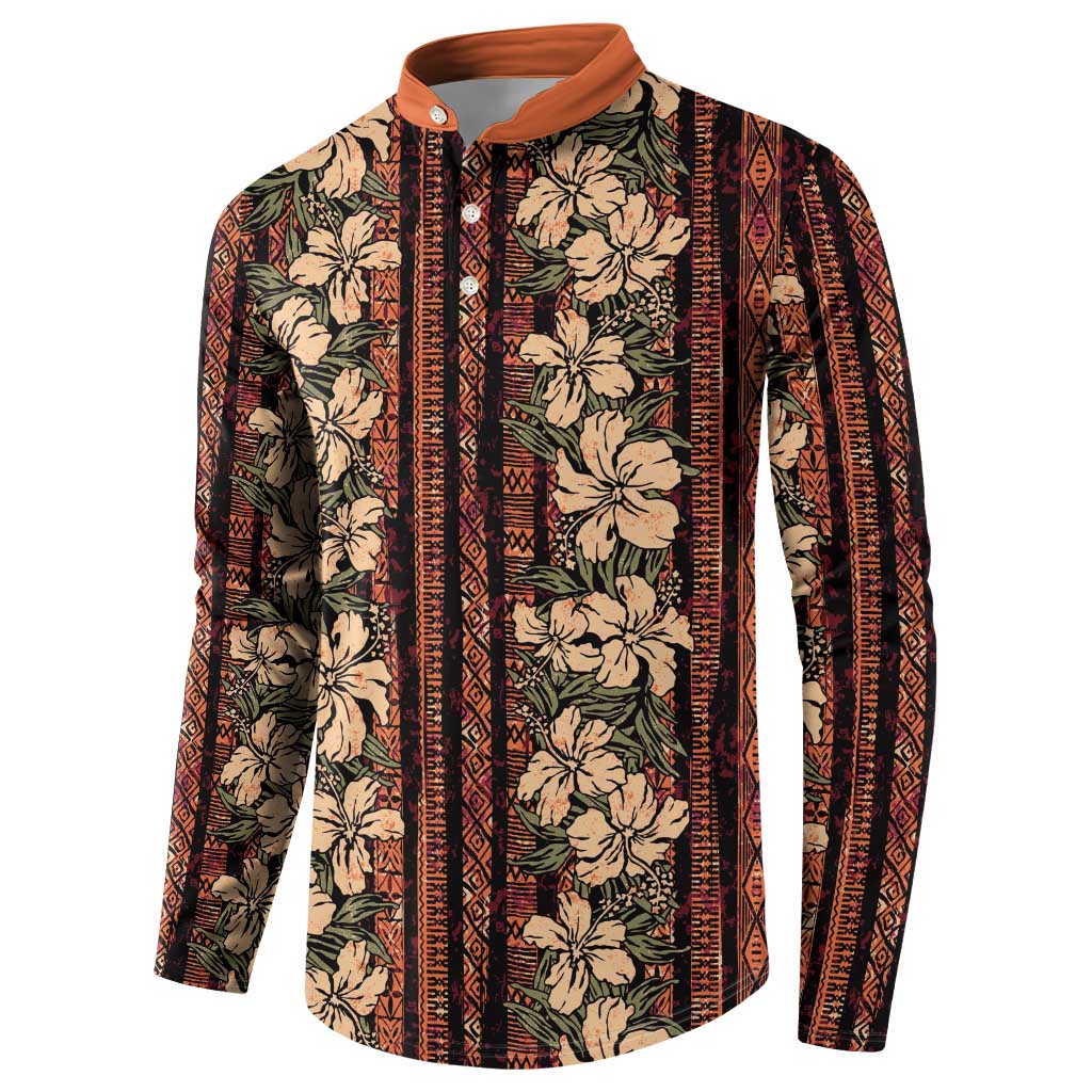 Hawaii Hibiscus Button Sweatshirt Retro Style - Polynesian Pride