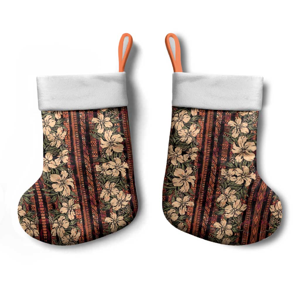 Hawaii Hibiscus Christmas Stocking Retro Style - Polynesian Pride