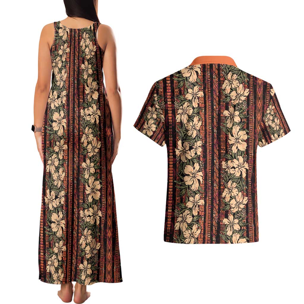 Hawaii Hibiscus Couples Matching Tank Maxi Dress and Hawaiian Shirt Retro Style - Polynesian Pride