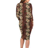 Hawaii Hibiscus Family Matching Long Sleeve Bodycon Dress and Hawaiian Shirt Retro Style - Polynesian Pride