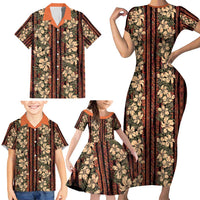 Hawaii Hibiscus Family Matching Short Sleeve Bodycon Dress and Hawaiian Shirt Retro Style - Polynesian Pride