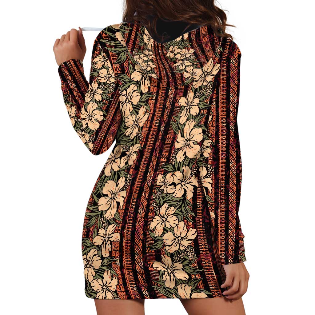 Hawaii Hibiscus Hoodie Dress Retro Style - Polynesian Pride