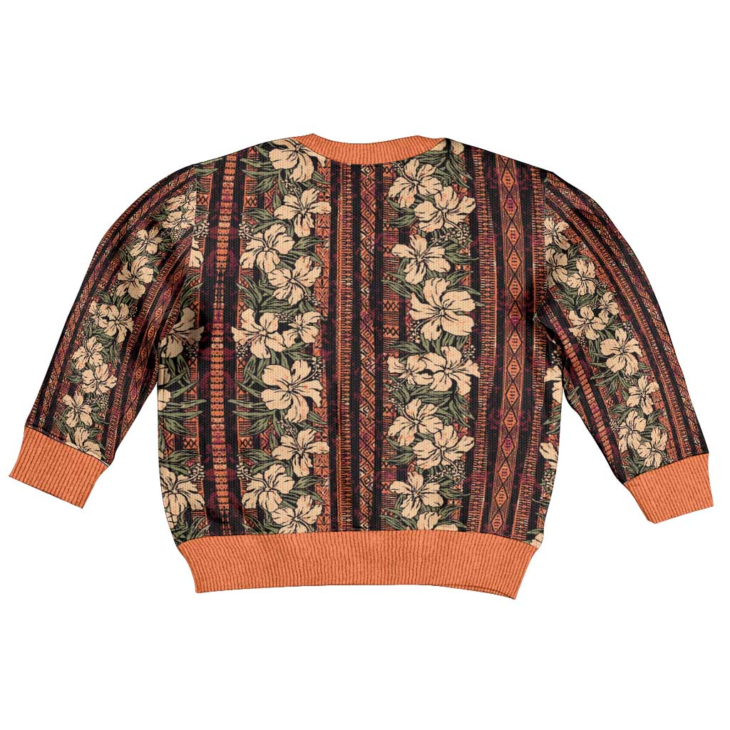 Hawaii Hibiscus Kid Ugly Christmas Sweater Retro Style - Polynesian Pride