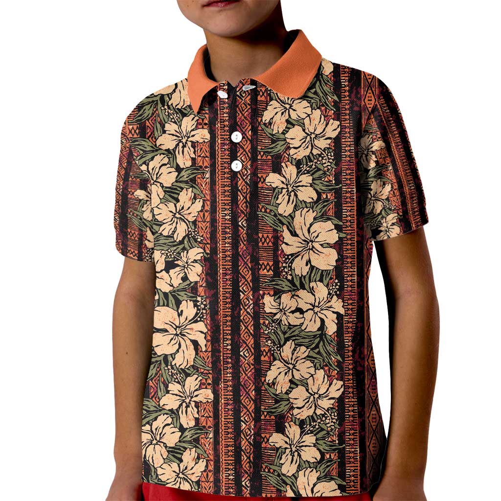 Hawaii Hibiscus Kid Polo Shirt Retro Style - Polynesian Pride
