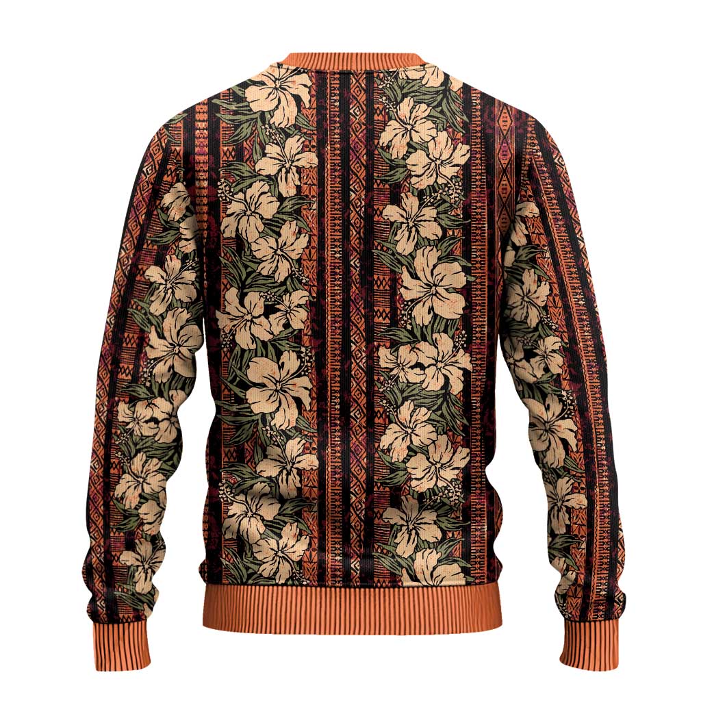 Hawaii Hibiscus Ugly Christmas Sweater Retro Style - Polynesian Pride