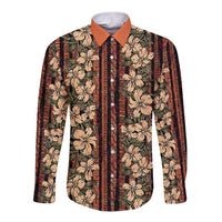 Hawaii Hibiscus Long Sleeve Button Shirt Retro Style - Polynesian Pride
