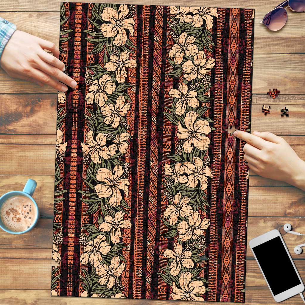 Hawaii Hibiscus Puzzle Retro Style - Polynesian Pride