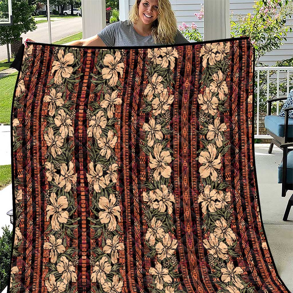 Hawaii Hibiscus Quilt Retro Style - Polynesian Pride