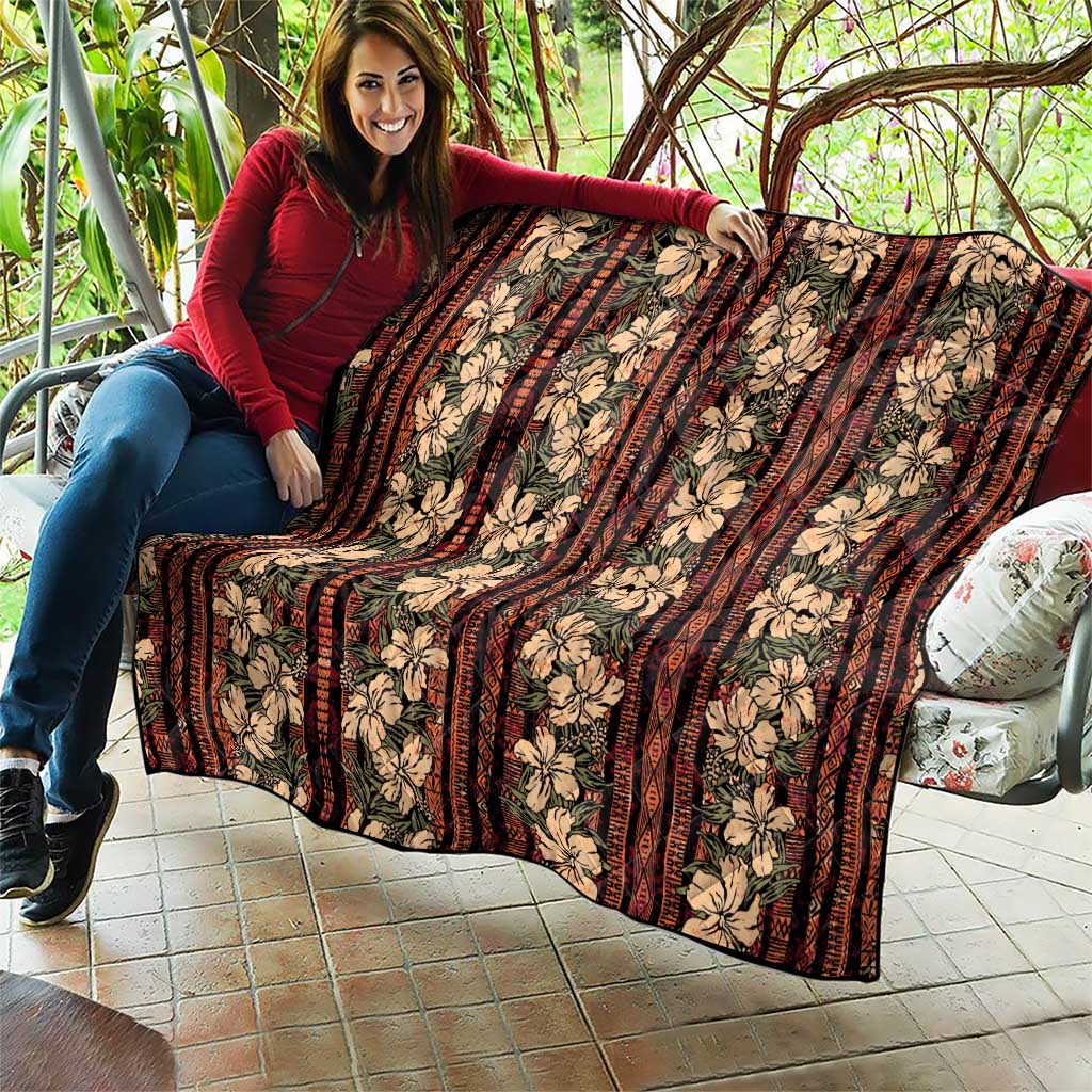 Hawaii Hibiscus Quilt Retro Style - Polynesian Pride