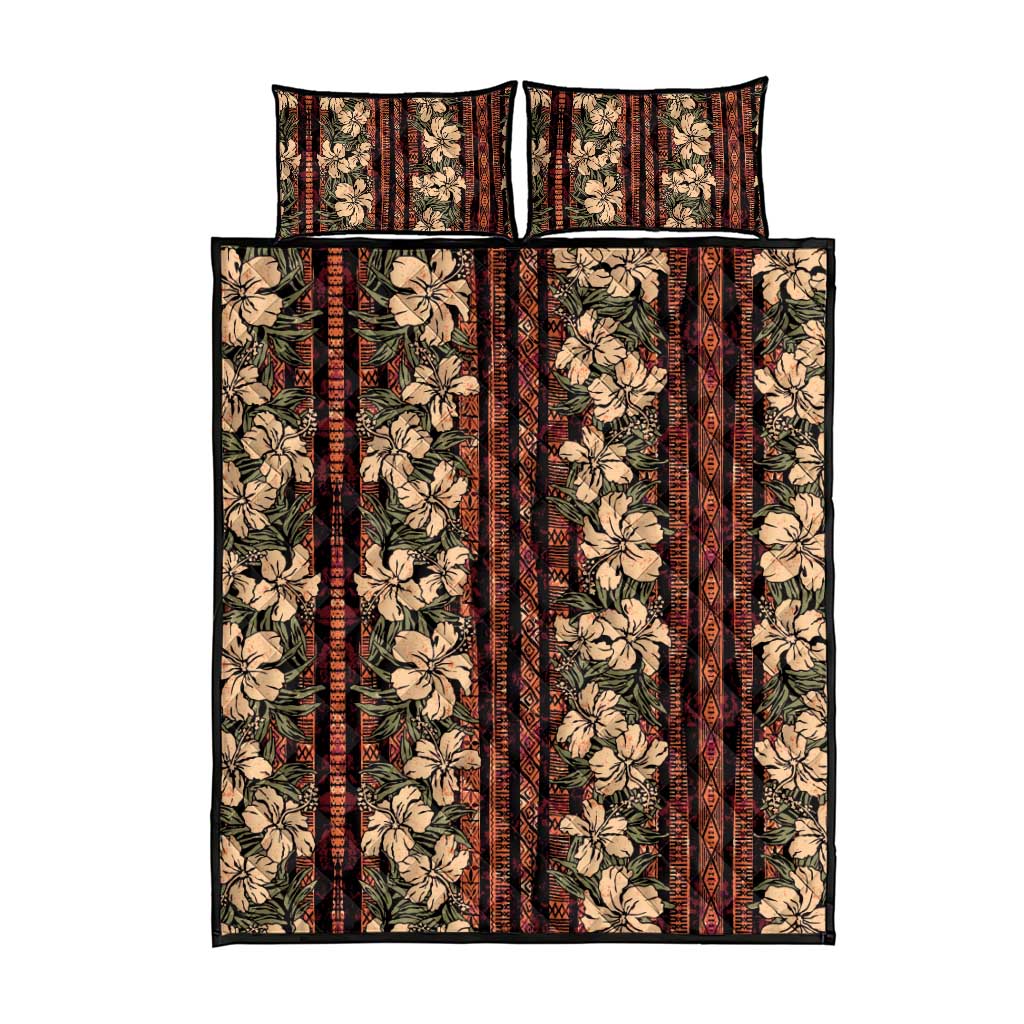 Hawaii Hibiscus Quilt Bed Set Retro Style - Polynesian Pride