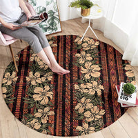 Hawaii Hibiscus Round Carpet Retro Style - Polynesian Pride