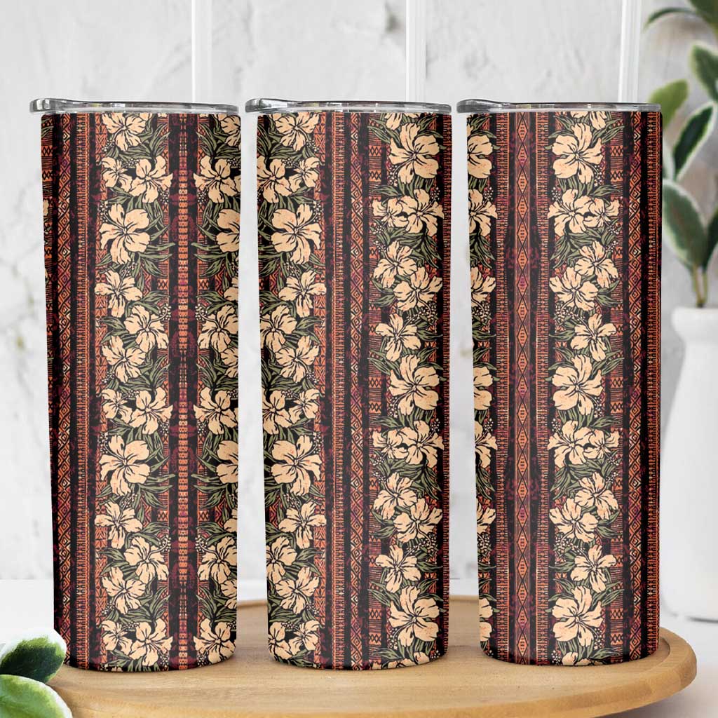 Hawaii Hibiscus Skinny Tumbler Retro Style - Polynesian Pride