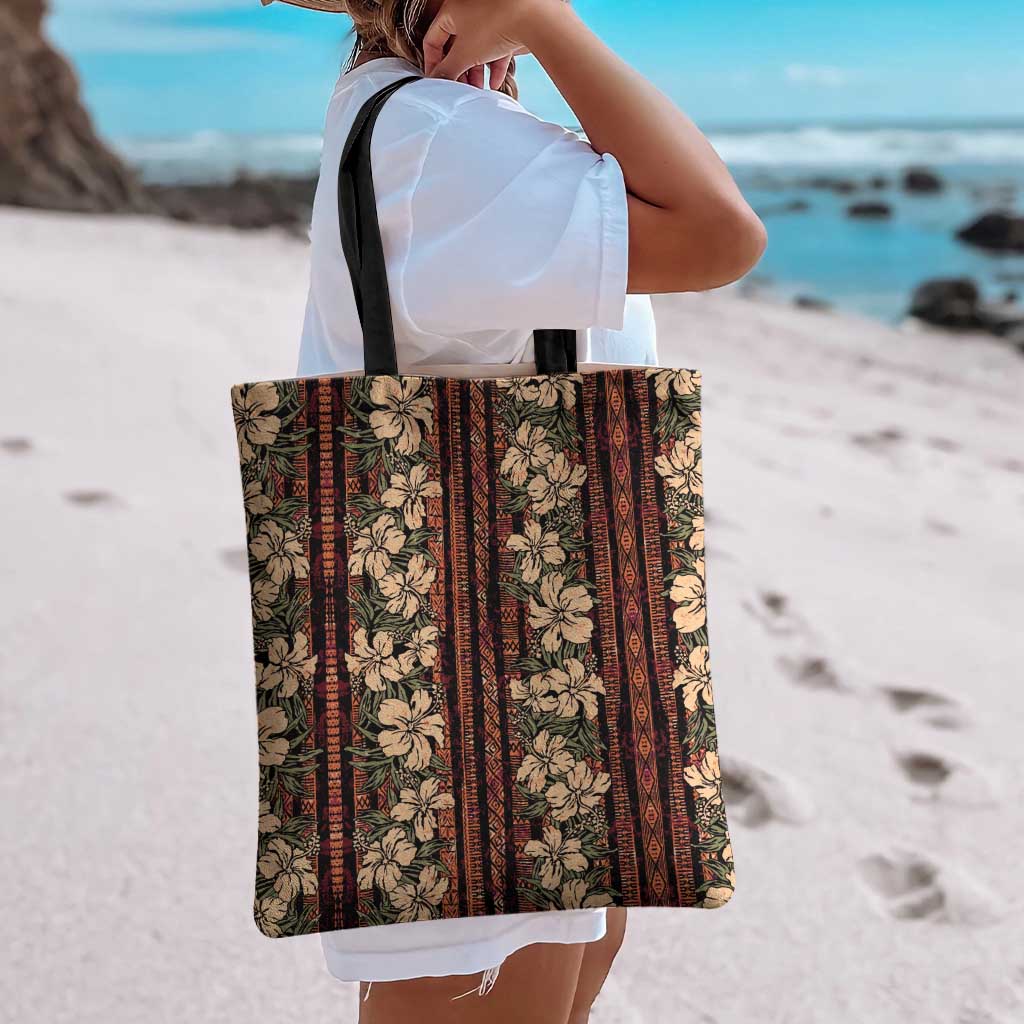 Hawaii Hibiscus Tote Bag Retro Style - Polynesian Pride