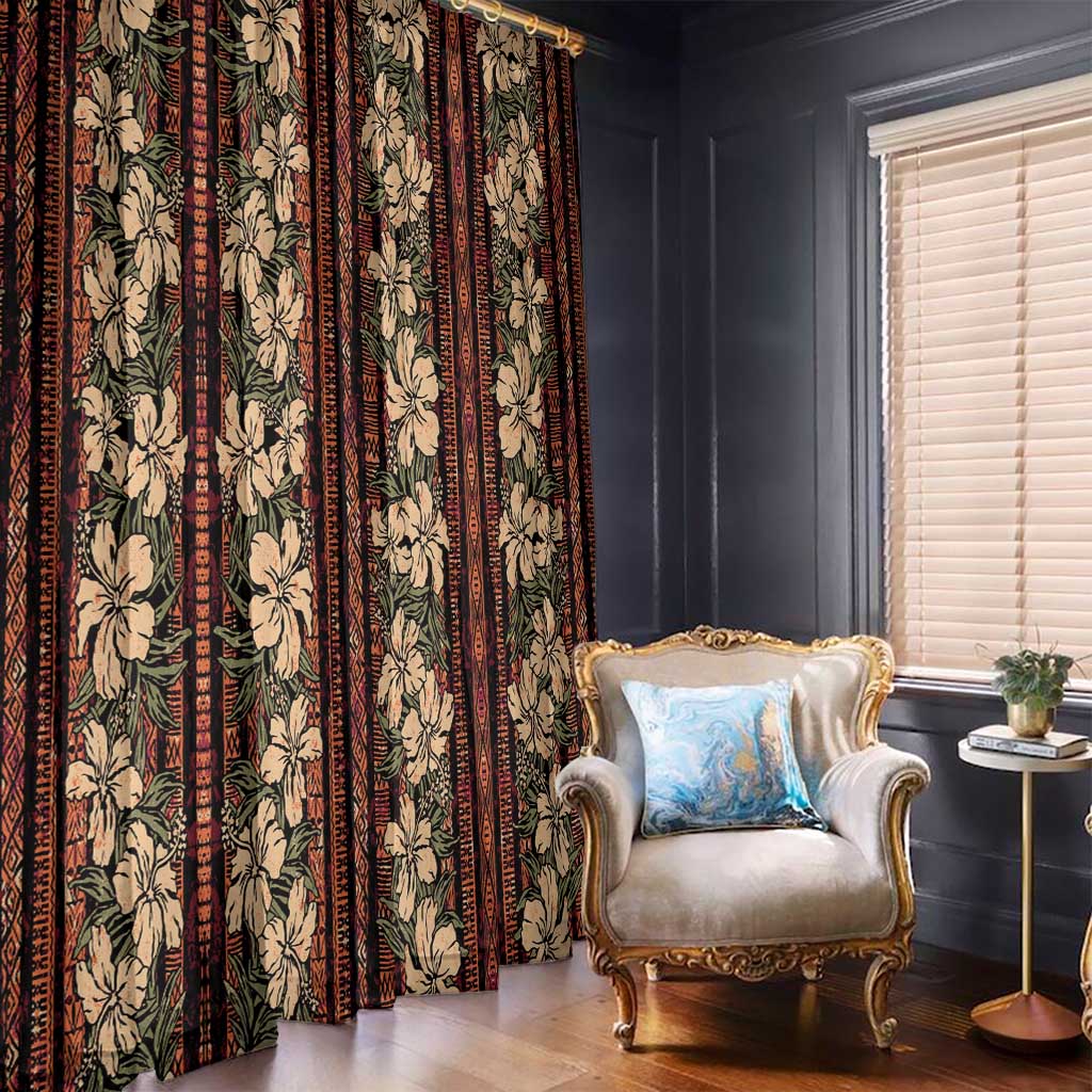 Hawaii Hibiscus Window Curtain Retro Style - Polynesian Pride