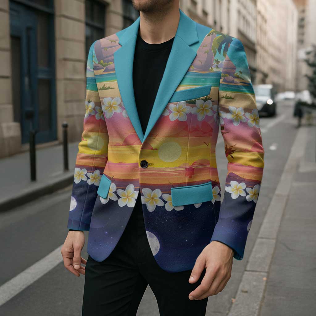 Hawaii Beach Landscape Time-Lapse Blazer Tropical Plumeria Flowers - Polynesian Pride