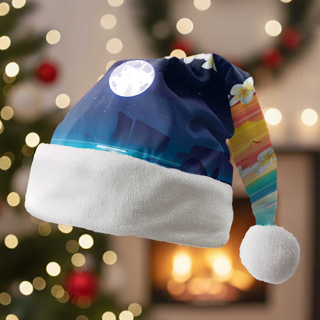 Hawaii Beach Landscape Time-Lapse Christmas Santa Hat Tropical Plumeria Flowers - Polynesian Pride