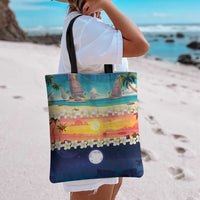 Hawaii Beach Landscape Time-Lapse Tote Bag Tropical Plumeria Flowers - Polynesian Pride