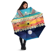 Hawaii Beach Landscape Time-Lapse Umbrella Tropical Plumeria Flowers - Polynesian Pride