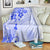 Fiji Masi With Hibiscus Tapa Tribal Blanket Blue Pastel LT01 - Polynesian Pride