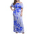 Fiji Masi With Hibiscus Tapa Tribal Family Matching Off Shoulder Maxi Dress and Hawaiian Shirt Blue Pastel LT01 Mom's Dress Blue - Polynesian Pride