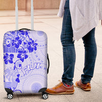 Fiji Masi With Hibiscus Tapa Tribal Luggage Cover Blue Pastel LT01 Blue - Polynesian Pride