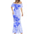 Fiji Masi With Hibiscus Tapa Tribal Mermaid Dress Blue Pastel LT01 - Polynesian Pride