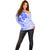 Fiji Masi With Hibiscus Tapa Tribal Off Shoulder Sweater Blue Pastel LT01 - Polynesian Pride