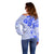 Fiji Masi With Hibiscus Tapa Tribal Off Shoulder Sweater Blue Pastel LT01 - Polynesian Pride