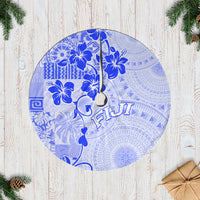 Fiji Masi With Hibiscus Tapa Tribal Tree Skirt Blue Pastel LT01 Casual Tree Skirts Blue - Polynesian Pride