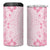 Fiji Masi With Hibiscus Tapa Tribal 4 in 1 Can Cooler Tumbler Pink Pastel