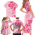 Fiji Masi With Hibiscus Tapa Tribal Family Matching Short Sleeve Bodycon Dress and Hawaiian Shirt Pink Pastel LT01 - Polynesian Pride