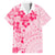 Fiji Masi With Hibiscus Tapa Tribal Family Matching Short Sleeve Bodycon Dress and Hawaiian Shirt Pink Pastel LT01 Dad's Shirt - Short Sleeve Pink - Polynesian Pride