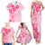 Fiji Masi With Hibiscus Tapa Tribal Family Matching Tank Maxi Dress and Hawaiian Shirt Pink Pastel LT01 - Polynesian Pride