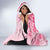 Fiji Masi With Hibiscus Tapa Tribal Hooded Blanket Pink Pastel LT01 - Polynesian Pride