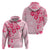 Fiji Masi With Hibiscus Tapa Tribal Hoodie Pink Pastel LT01 - Polynesian Pride