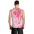 Fiji Masi With Hibiscus Tapa Tribal Men Tank Top Pink Pastel LT01 - Polynesian Pride