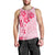 Fiji Masi With Hibiscus Tapa Tribal Men Tank Top Pink Pastel LT01 - Polynesian Pride