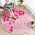 Fiji Masi With Hibiscus Tapa Tribal Round Carpet Pink Pastel LT01 - Polynesian Pride