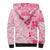 Fiji Masi With Hibiscus Tapa Tribal Sherpa Hoodie Pink Pastel LT01 - Polynesian Pride