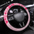 Fiji Masi With Hibiscus Tapa Tribal Steering Wheel Cover Pink Pastel