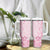 Fiji Masi With Hibiscus Tapa Tribal Tumbler With Handle Pink Pastel