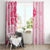 Fiji Masi With Hibiscus Tapa Tribal Window Curtain Pink Pastel LT01 - Polynesian Pride