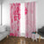 Fiji Masi With Hibiscus Tapa Tribal Window Curtain Pink Pastel LT01 With Grommets Pink - Polynesian Pride