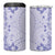 Fiji Masi With Hibiscus Tapa Tribal 4 in 1 Can Cooler Tumbler Purple Pastel