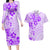 Fiji Masi With Hibiscus Tapa Tribal Couples Matching Long Sleeve Bodycon Dress and Hawaiian Shirt Purple Pastel LT01 Purple - Polynesian Pride