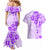 Fiji Masi With Hibiscus Tapa Tribal Couples Matching Mermaid Dress and Hawaiian Shirt Purple Pastel LT01 - Polynesian Pride