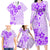 Fiji Masi With Hibiscus Tapa Tribal Family Matching Long Sleeve Bodycon Dress and Hawaiian Shirt Purple Pastel LT01 - Polynesian Pride