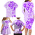 Fiji Masi With Hibiscus Tapa Tribal Family Matching Long Sleeve Bodycon Dress and Hawaiian Shirt Purple Pastel LT01 - Polynesian Pride